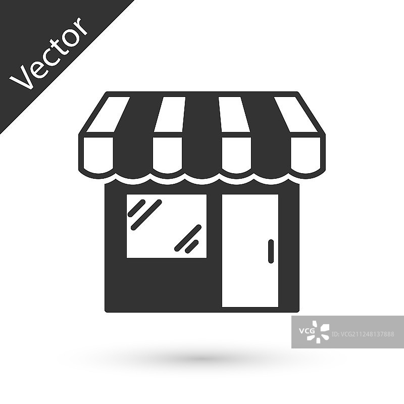 灰色购物大楼或市场商店图标图片素材