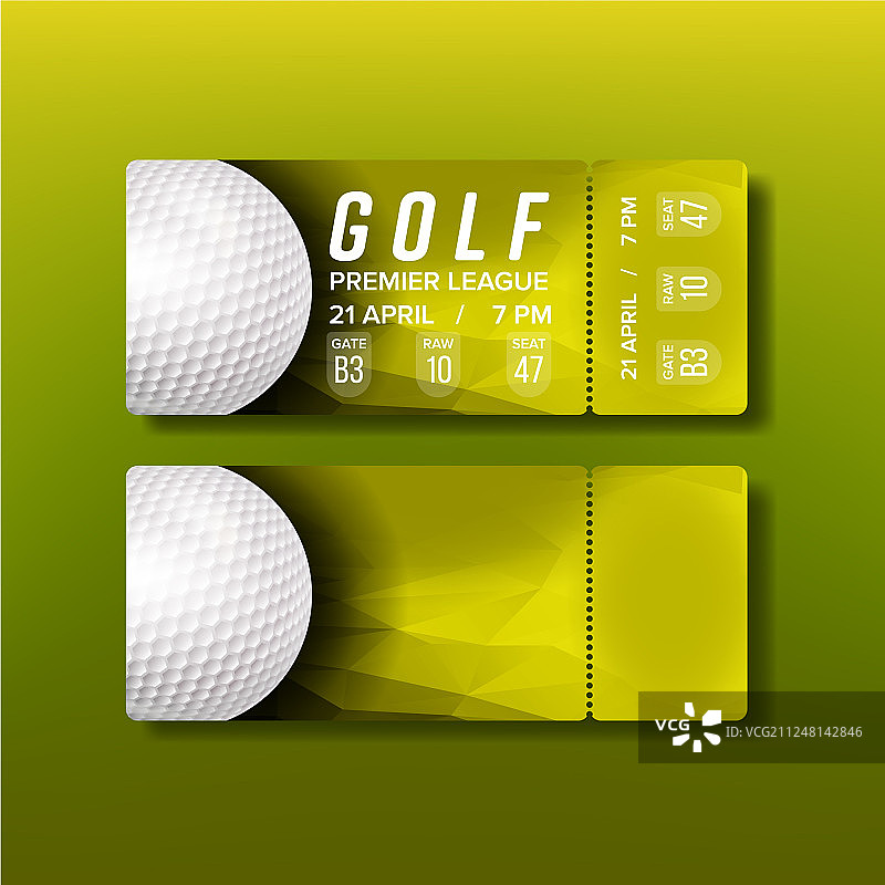 高尔夫比赛的撕票优惠券图片素材