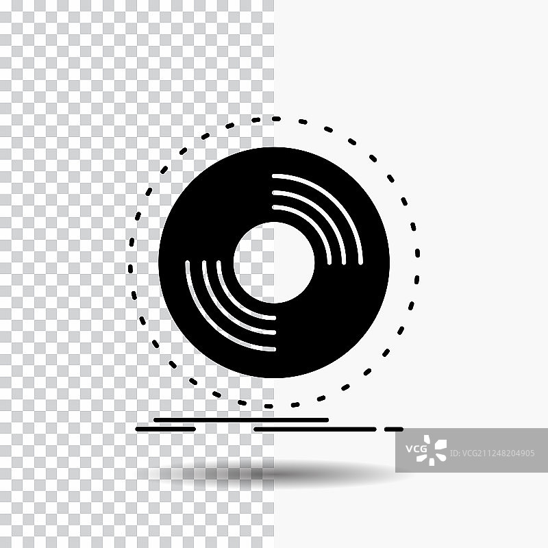 唱片DJ留声机唱片黑胶象形图标上图片素材