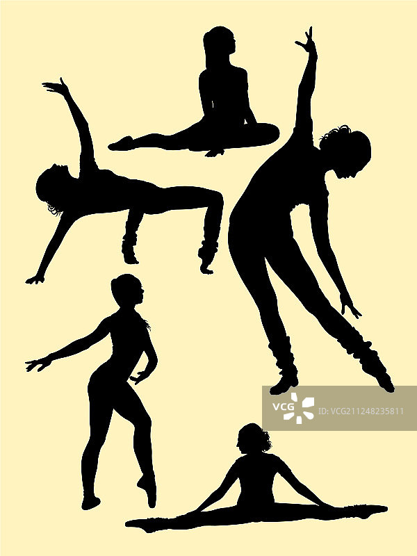 芭蕾舞女演员的姿态轮廓图片素材