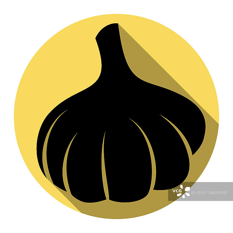 简单的大蒜标志平黑色图标图片素材