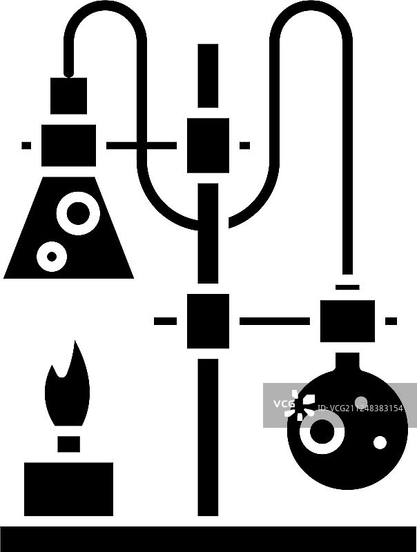 化学实验室黑色标志隔离图片素材
