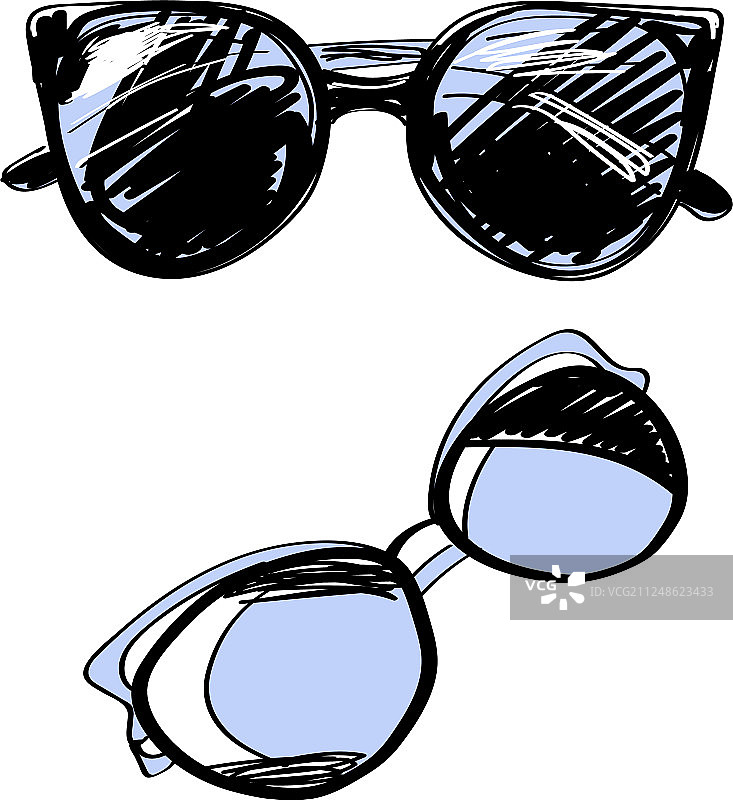 一套眼镜和太阳镜时尚复古图片素材