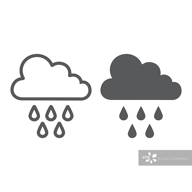 雨线和字形图标天气和气候图片素材