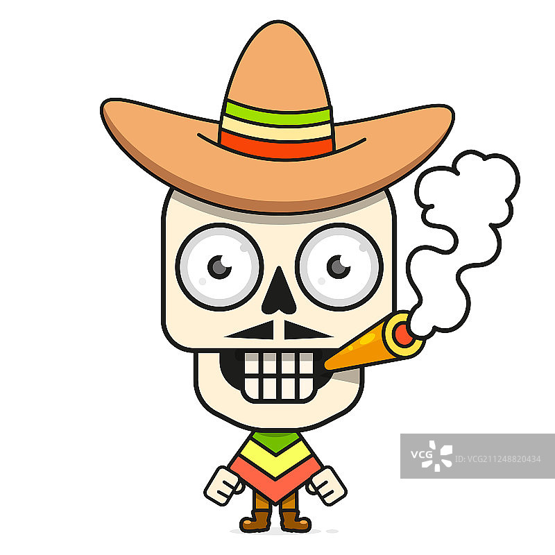 卡通墨西哥糖头骨为迪亚图片素材
