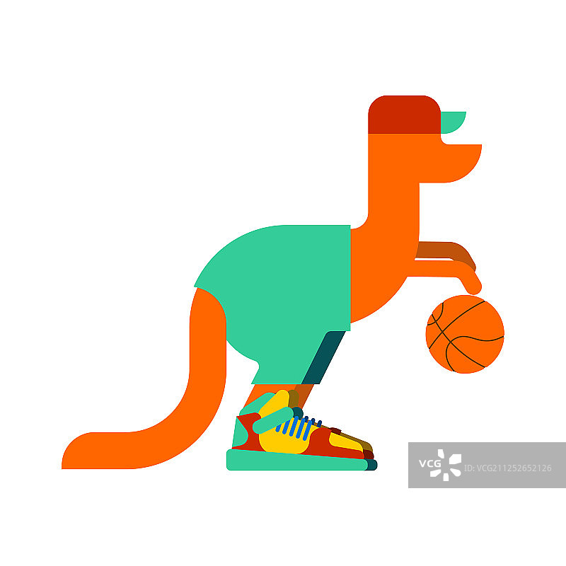 袋鼠篮球运动员和球澳大利亚图片素材
