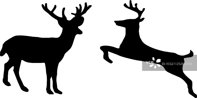 鹿的图标在白色的背景图片素材