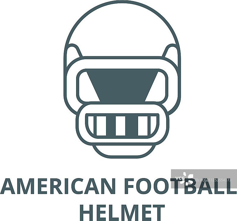 美式橄榄球头盔线图标图片素材