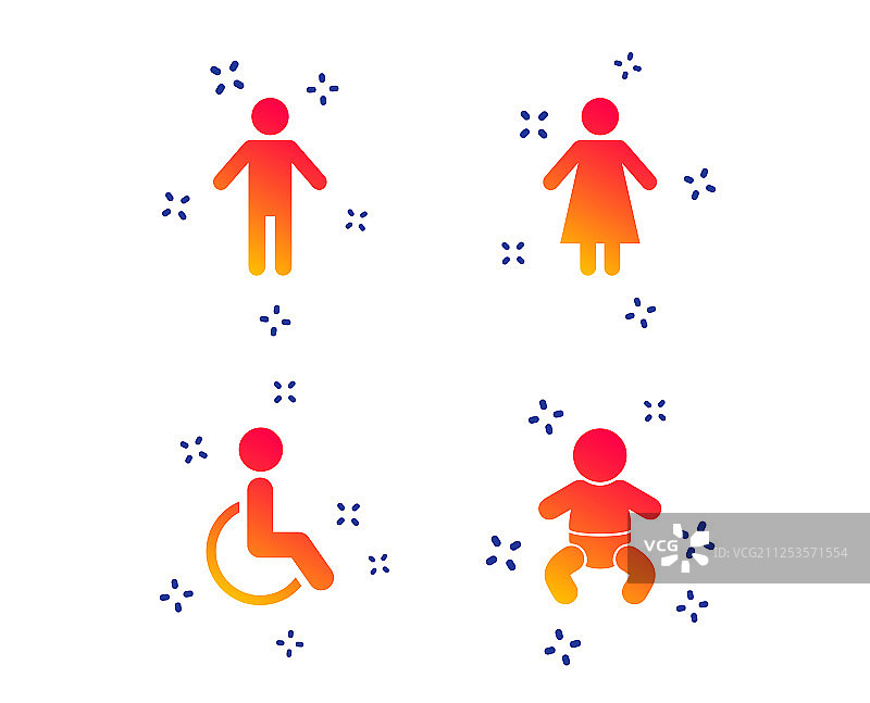 厕所图标人类男性或女性标志图片素材
