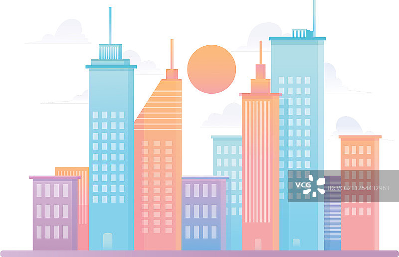 城市缤纷平面设计图片素材