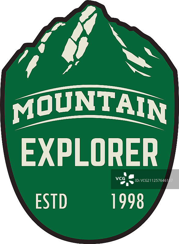 山探险家徽章模板与山图片素材