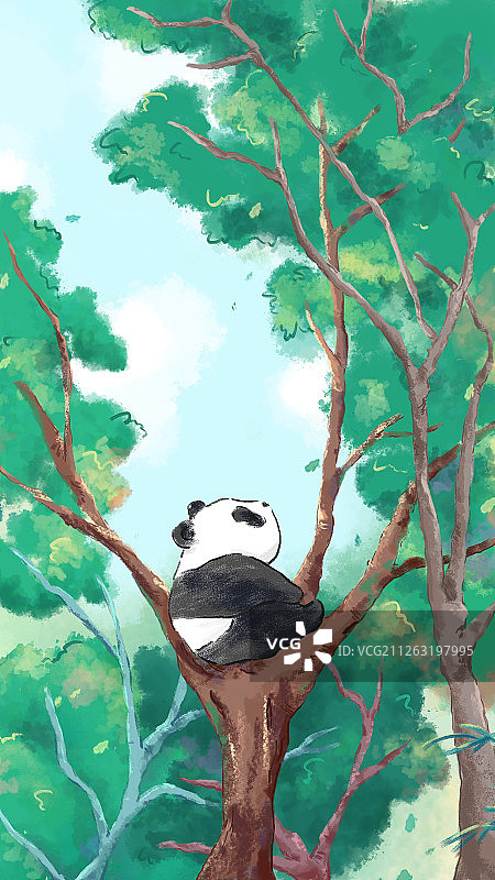 文艺熊猫图片素材