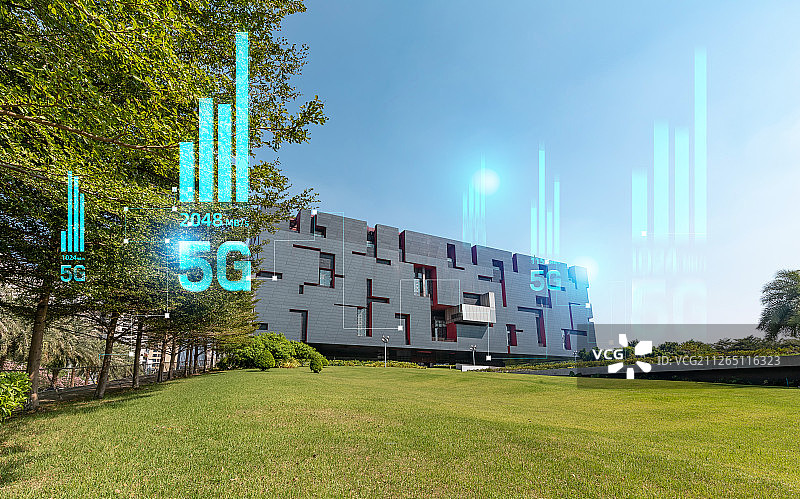 5G网络信号科技快速发展广州博物馆厅地标旅游城市建筑经济中心图片素材