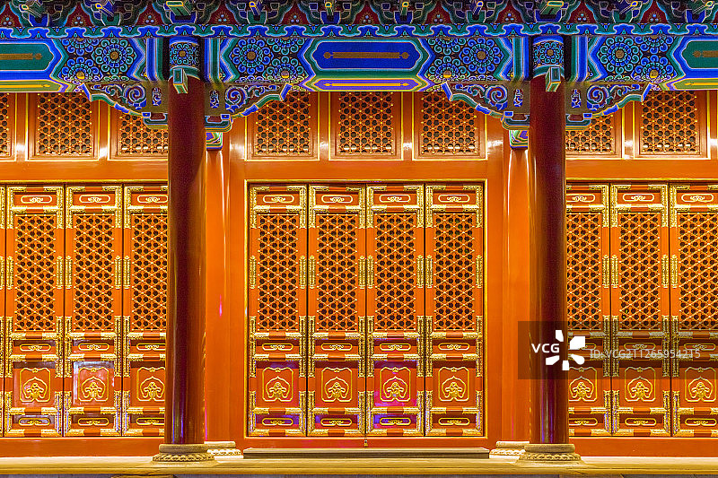 北京寿皇殿夜景图片素材