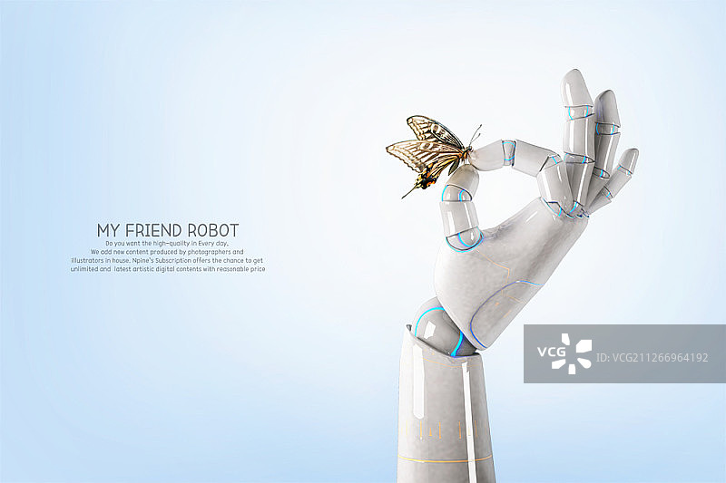 机器人手臂的3D插图图片素材