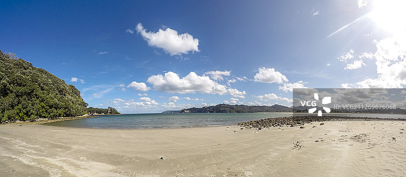 新西兰旺加玛塔的海景和海滩图片素材