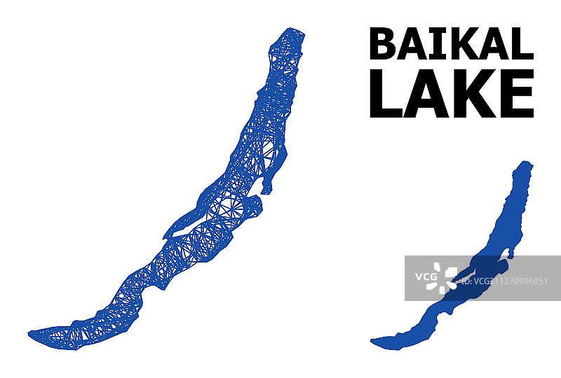 贝加尔湖线框图图片素材