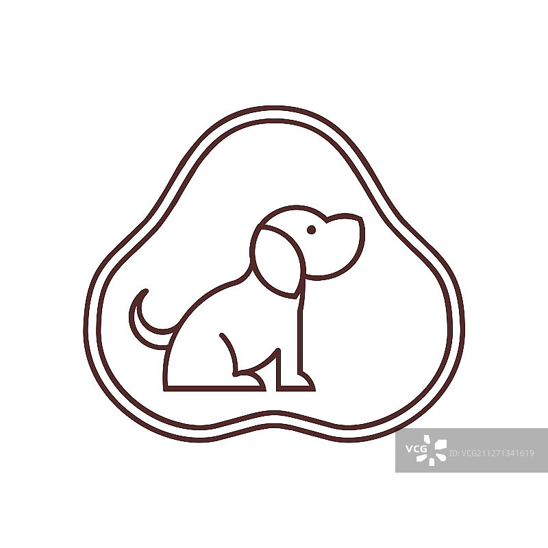 可爱的宠物狗概念标志图标图片素材