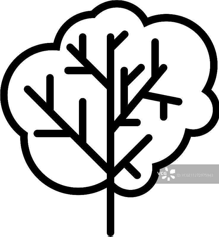 黑树图标孤立在白色背景图片素材