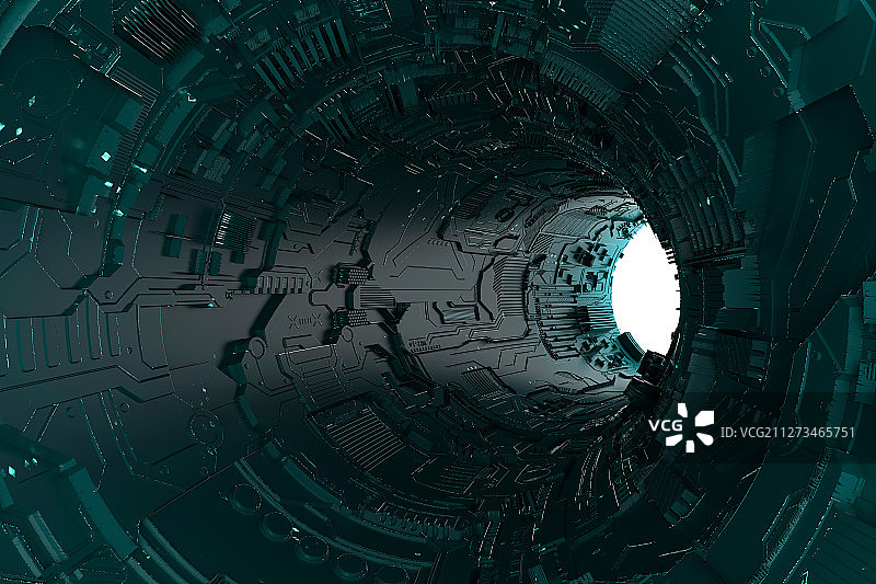 3D抽象时空隧道图片素材