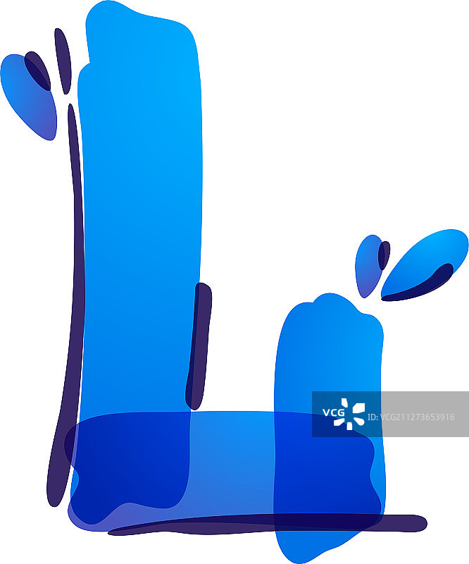 L字母生态标志与蓝色水滴图片素材