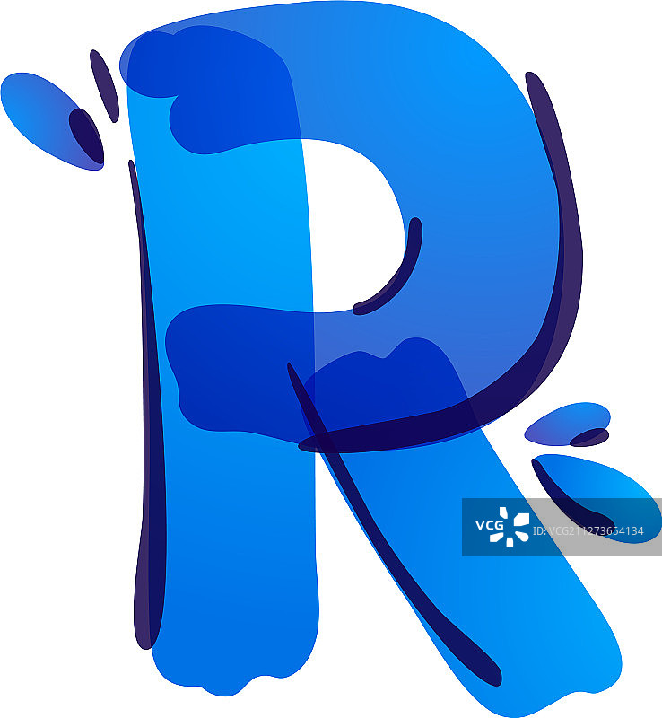R字母生态标志与蓝色水滴图片素材