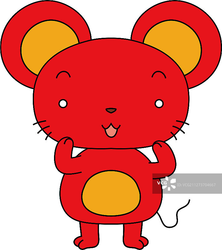 可爱的红色老鼠吉祥物人物图片素材