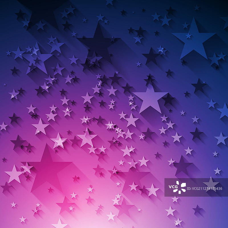 霓虹蓝色和紫色星星抽象的闪亮图片素材