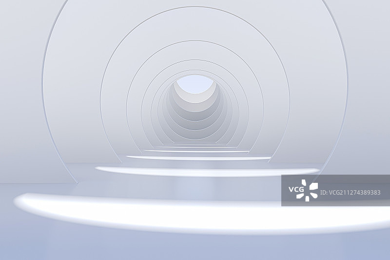 3D圆形抽象隧道背景图片素材