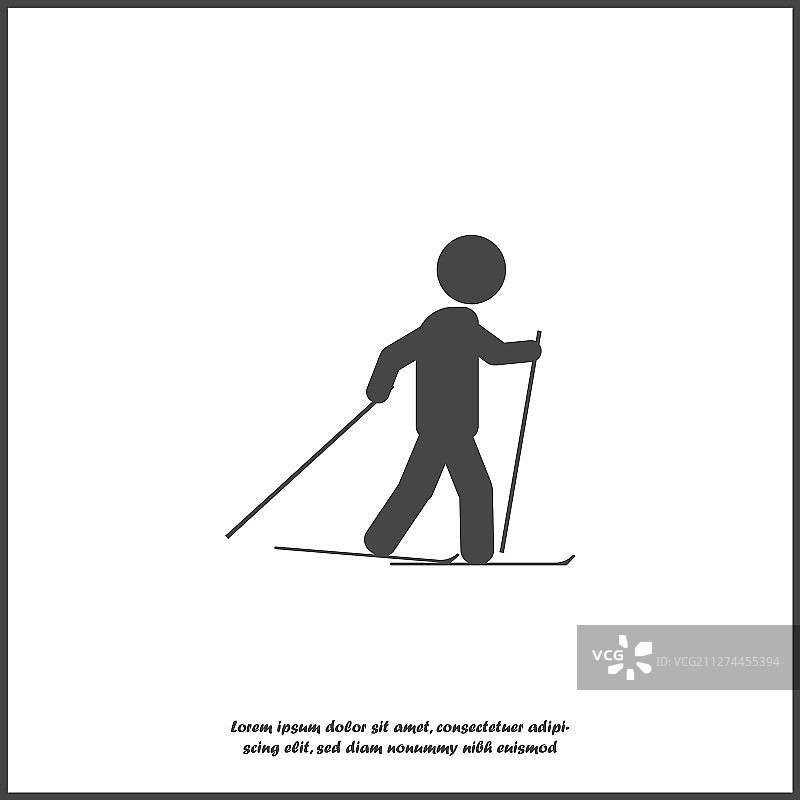 运动图标滑雪者图标滑雪运动员在白色图片素材