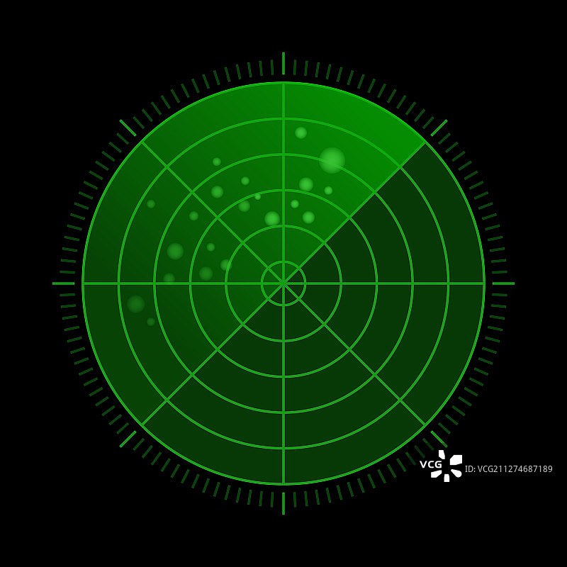 绿色雷达与军事行动目标图片素材