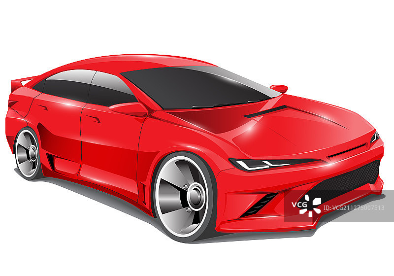 逼真的红色跑车轿车3d设计图片素材