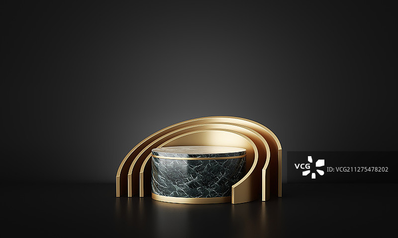 暗调典雅的大理石广告产品展示台模板素材图片素材
