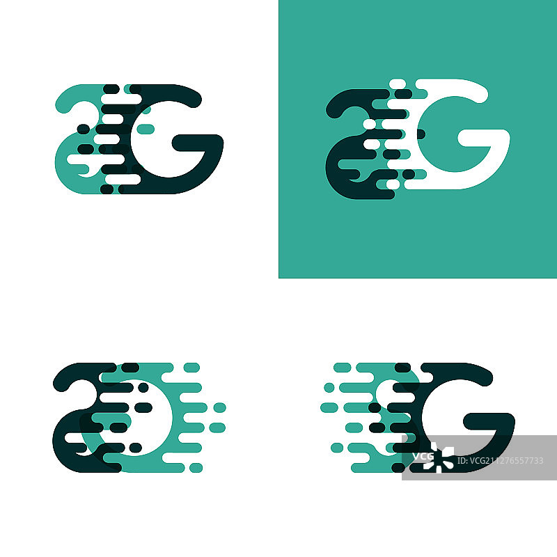 Sg字母标志与口音速度在浅绿色图片素材