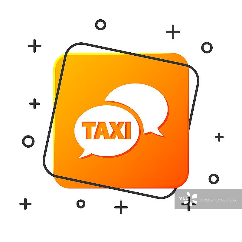 白色出租车呼叫电话服务图标隔离图片素材