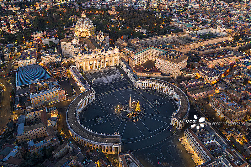 罗马 梵蒂冈 圣彼得大教堂 航拍图片素材