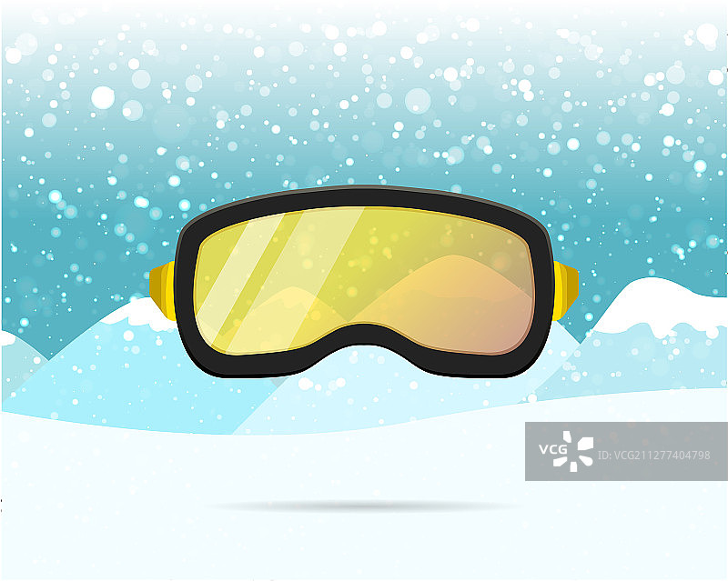 滑雪和滑雪板黄色防护面具图片素材