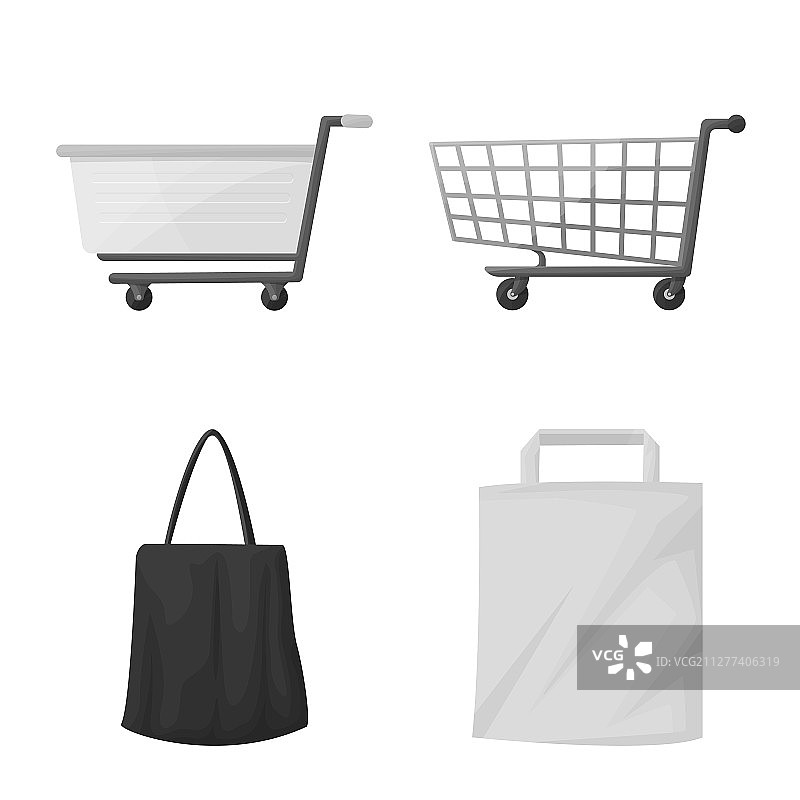 购物车和市场标志集图片素材