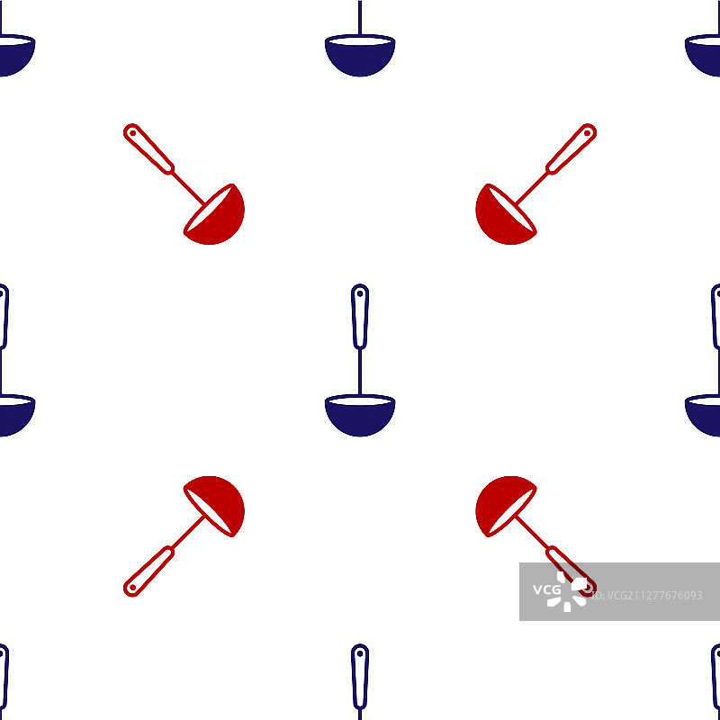 蓝色和红色厨房钢包图标隔离无缝图片素材