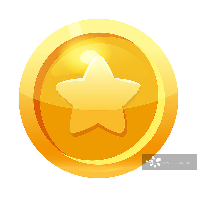游戏金币带有星星标志的图标游戏图片素材