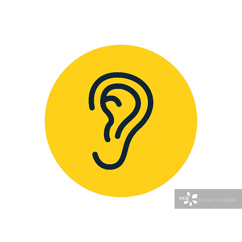 耳朵图标象征人类耳朵听听线图片素材