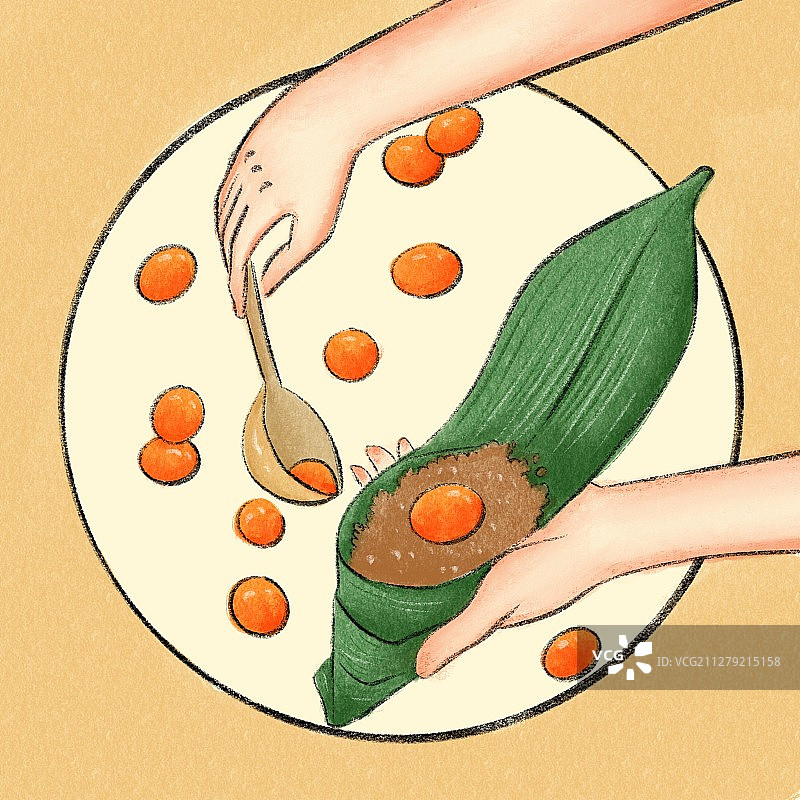 端午节包粽子-1图片素材