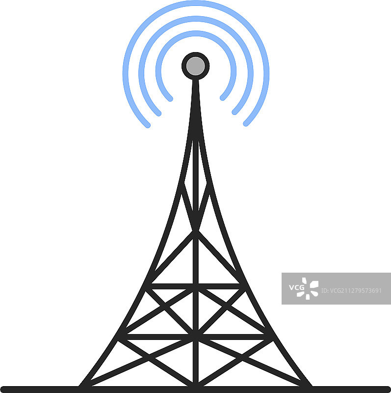 无线电塔颜色图标图片素材
