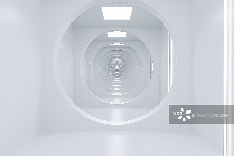3D圆形隧道空间背景图片素材
