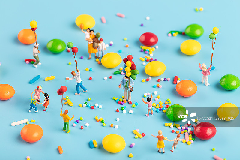 六一儿童节糖果气球孩子快乐玩耍图片素材