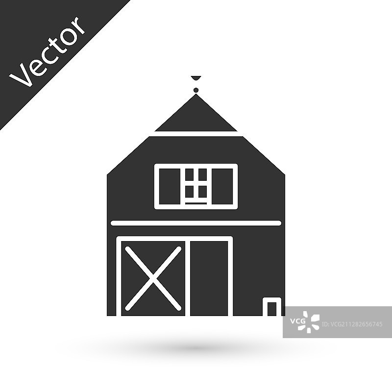 灰色的农舍概念图标孤立在白色上图片素材