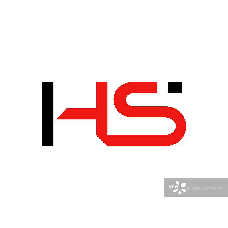 hs标志设计用红色的字母链接模板图片素材