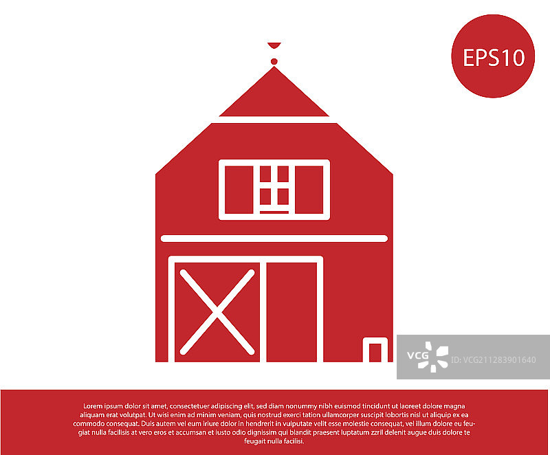 红色农舍概念图标孤立在白色上图片素材