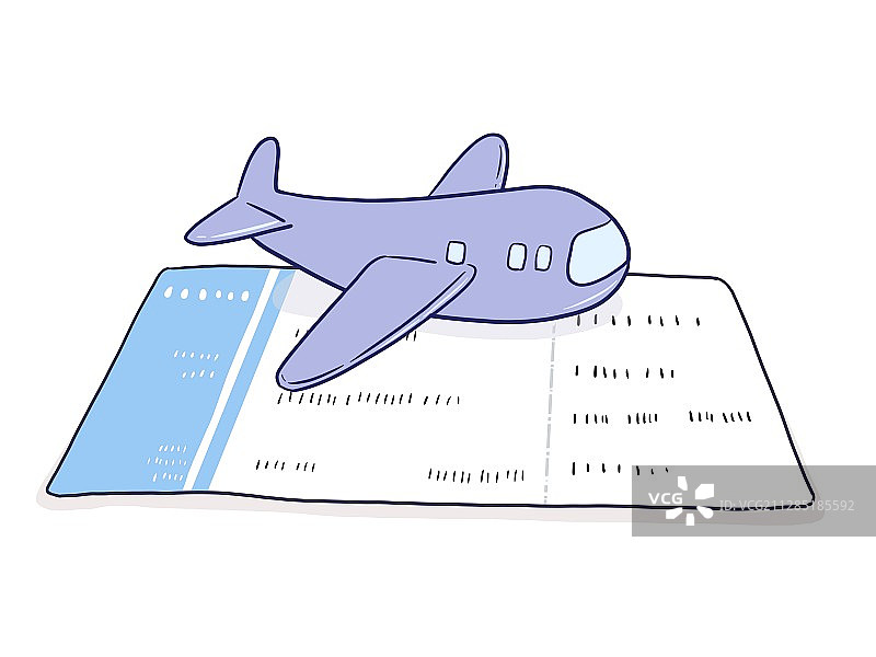 插画：飞机机票图片素材