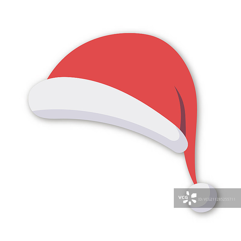 圣诞老人的帽子孤立在白色的背景图片素材